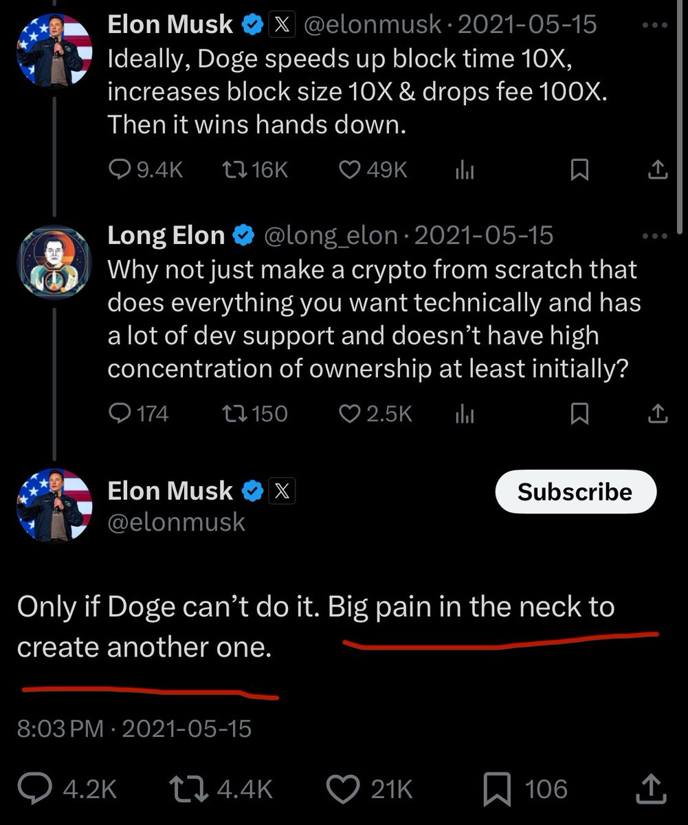 bySukie's tweet image. Elon Musk talking about $KAS 4 years ago

@elonmusk is a fan of PoW systems not Proof of Stake

There will NOT be another Kaspa, as Elon said its a “pain in the neck” to create such a elaborate system 

Buy $KAS before your favourite Twitter dad talks about it