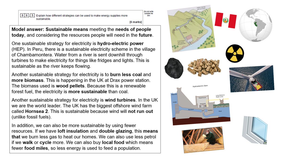 GCSE Geography Paper 2 – five days to go! In my shared folder (link in pinned post) you’ll find several AQA past paper questions with model answers to help last-minute revision. #teachers #geography #geographyteacher