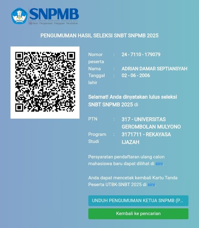 <a href="/sbmptnfess/">Base SBMPTNFESS</a> Nder, aku lolos UGM. Aku bakal jadi GAMADA 😭😭😭