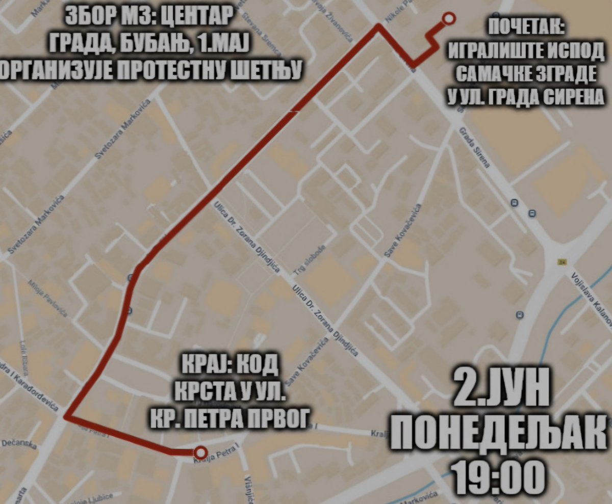 Sutra, podrška zboru Bubnja, MZ Centar i 1. maj. 

Vidimo se.