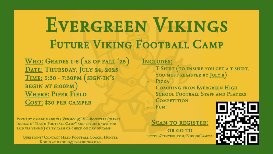 Future Viking Football Camp will take place on July 24th
#RAID #Forward #VikingAge25