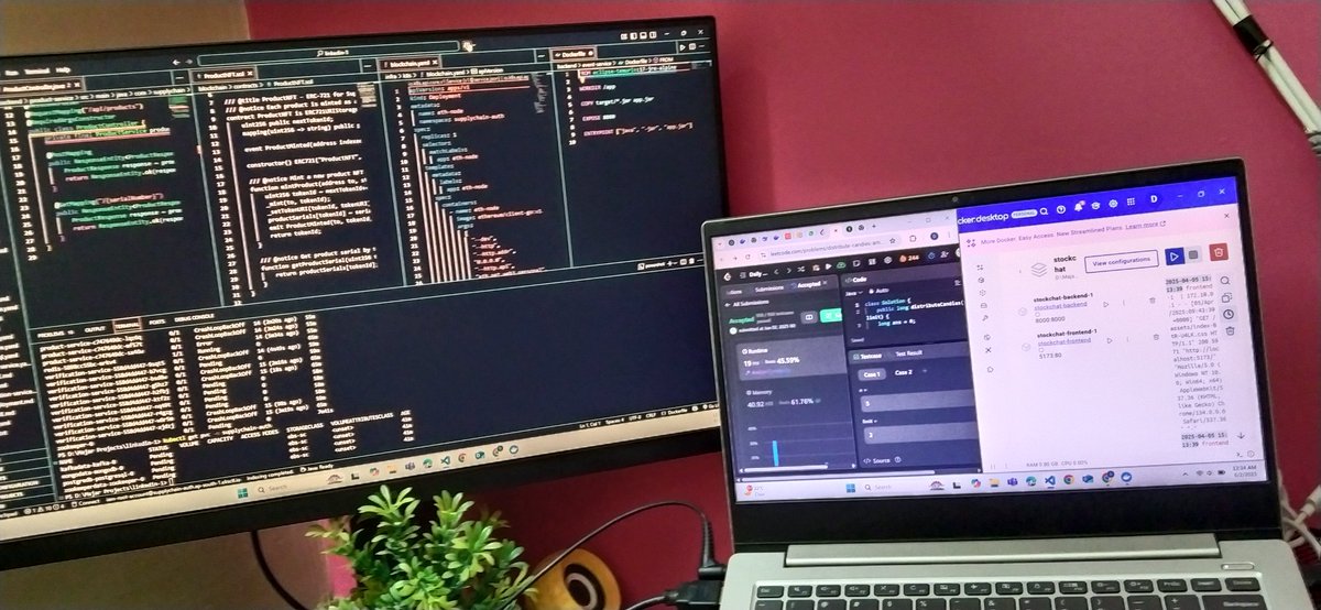Dinesh12839101's tweet image. Night coding — just me and the errors. 📸
LeetCode 2929: Distribute Candies II
🧠 Logic: Count all (i, j) pairs where 0 ≤ i,j ≤limit and i + j ≤ n.
Iterate i from max(0, n − 2·limit) to min(limit, n), and for each i, count valid j.
#LeetCode #Java #NightCoding #ProblemSolving