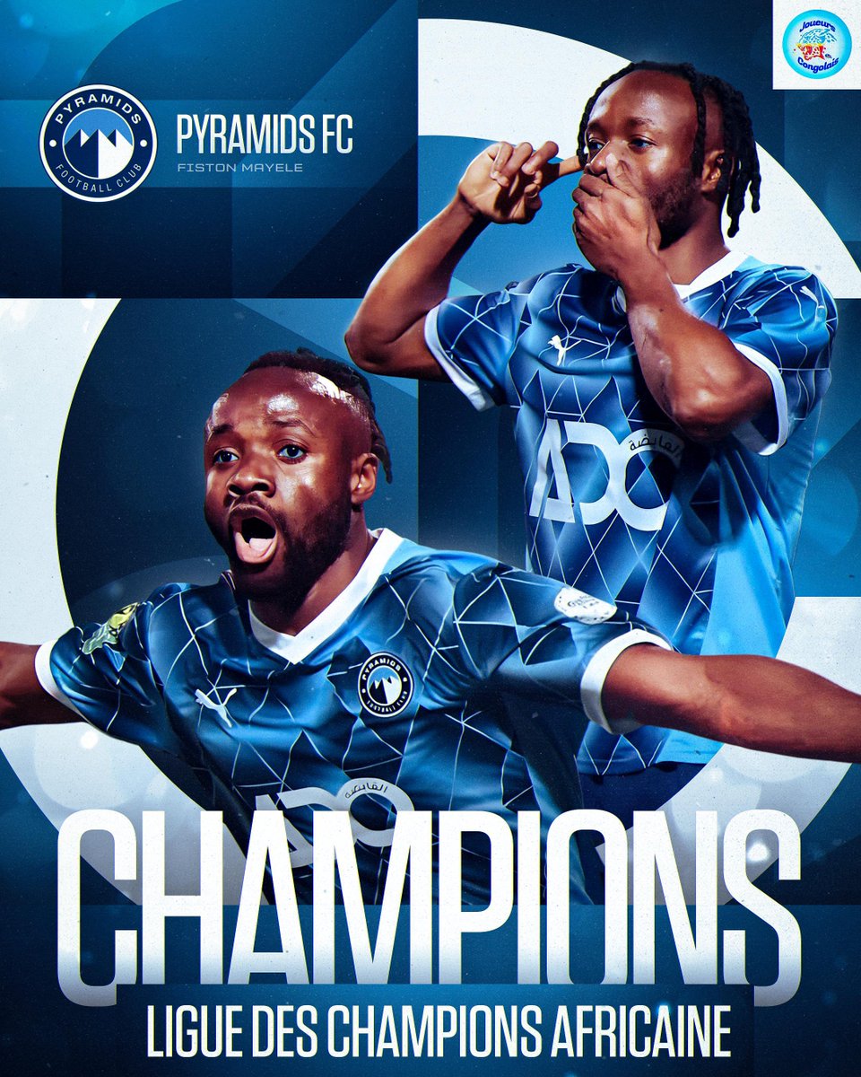 ⭐️ | Fiston Kalala Mayele est champion d’Afrique avec Pyramids FC 🇪🇬.

Meilleur buteur du tournoi avec 6 buts, il accompagnera Pyramids à la Coupe du Monde des Clubs 2029.

#mobulute🐆
