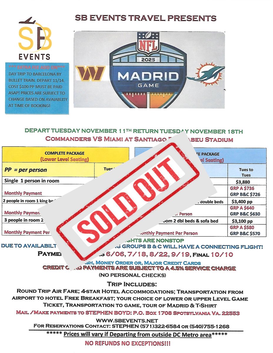 RallyCaptain's tweet image. Thank you to all SB EVENTS travelers. You guys rock!!! We ask one simple thing. Please stay current with your payments. Let's get this party started!!
sbevents.net