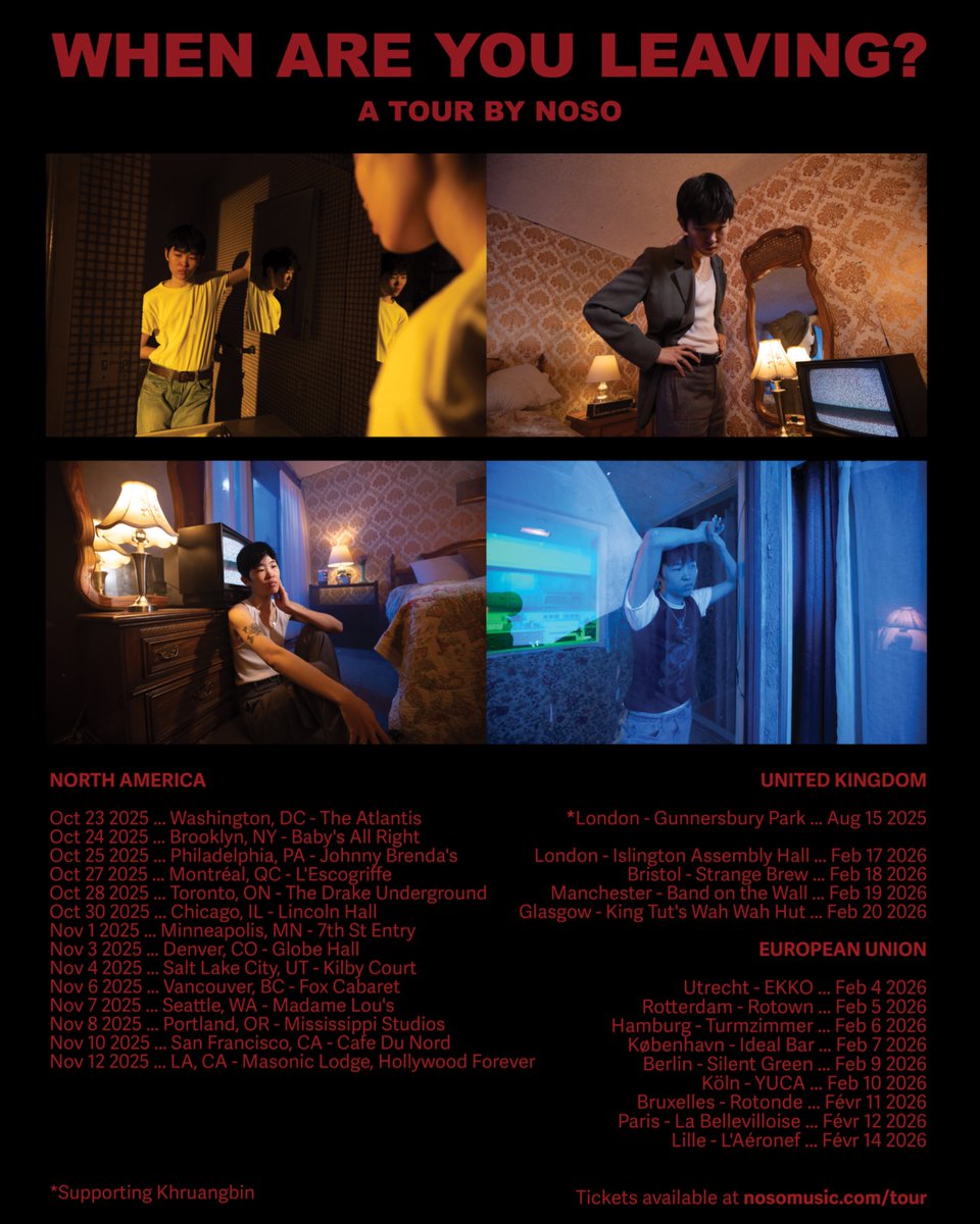 Can’t wait to tour and play this new album for u people. Tickets here: nosomusic.com/tour