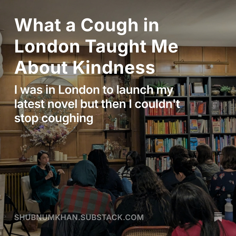 Shubnum Khan | Order The Djinn Waits (@shubnumkhan) on Twitter photo Wrote about coughing in London, the kindness of strangers and my book launch with <a href="/BeeBabs/">Bolu Babalola</a>
shubnumkhan.substack.com/p/what-a-cough… Wrote about coughing in London, the kindness of strangers and my book launch with <a href="/BeeBabs/">Bolu Babalola</a>
shubnumkhan.substack.com/p/what-a-cough…