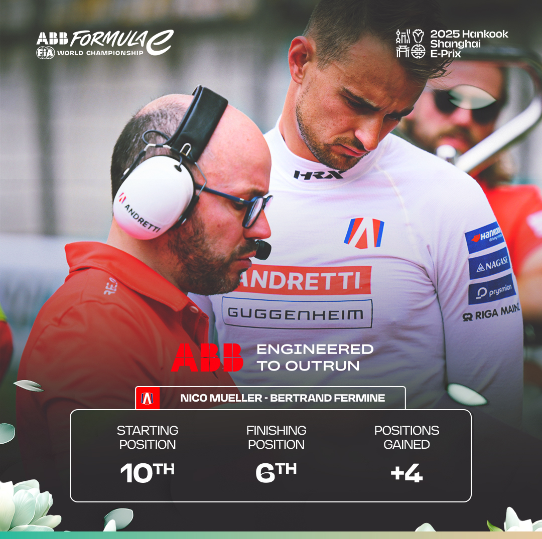 Formula E (@fiaformulae) on Twitter photo 4 places gained in tricky conditions ๐
<a href="/nico_mueller/">Nico Mueller</a> picks up the <a href="/ABBgroupnews/">ABB</a> #EngineeredToOutrun Award ๐
<a href="/Hankook_Sport/">Hankook Tire Motorsports Official</a> #ShanghaiEPrix 4 places gained in tricky conditions ๐
<a href="/nico_mueller/">Nico Mueller</a> picks up the <a href="/ABBgroupnews/">ABB</a> #EngineeredToOutrun Award ๐
<a href="/Hankook_Sport/">Hankook Tire Motorsports Official</a> #ShanghaiEPrix