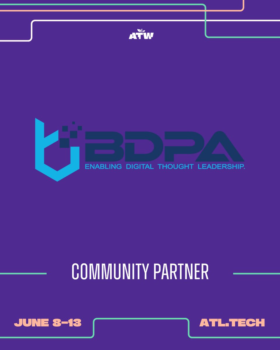 AtlantaBDPA's tweet image. Atlanta builds differently because our community makes it happen. BDPA Atlanta is proud to support ATLTechWeek as they showcase our city&apos;s unique tech ecosystem June 8-13! #BuildersInATL #TechInATL
