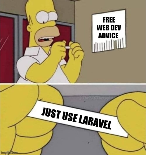 MrPunyapal's tweet image. Laravel solves all web dev woes! 💪
