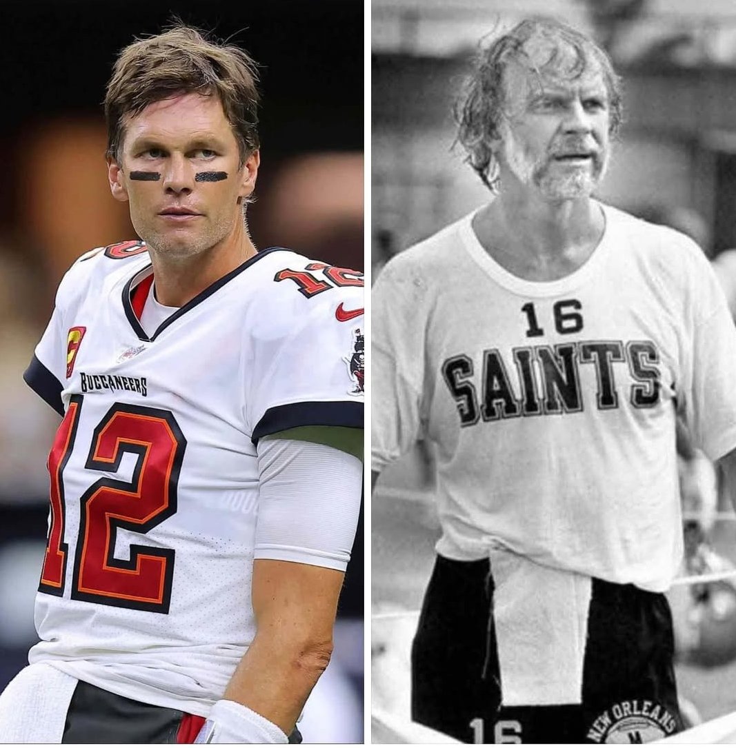 Tom Brady was 45 years old, while Kenny Stabler was 38 in this picture...