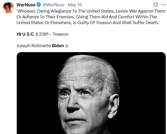 JOE WAS EXECUTED!!!

That is the confirmation we got from President Trump! 
Joe didn't leave earth bc he has/had  cancer, or was dumb or clumsy or couldn't decode his own bumbling speeches...it was because he was EXECUTED!

Why would a person get executed?
TREASON / CRIMES