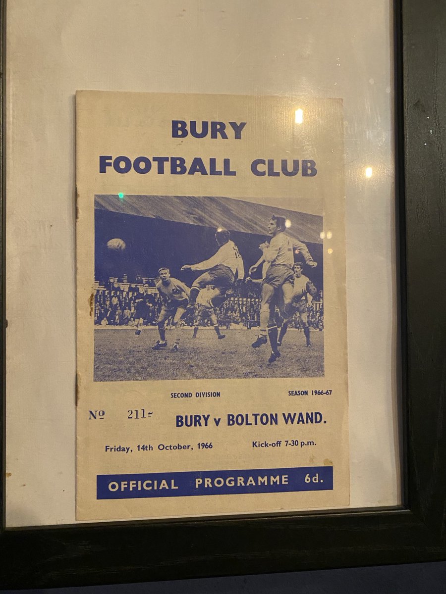 Out for a beer in Liverpool, The Bridewell,Spotted this on the wall. Bit of Shakers Football history. Local derby programme a tanner