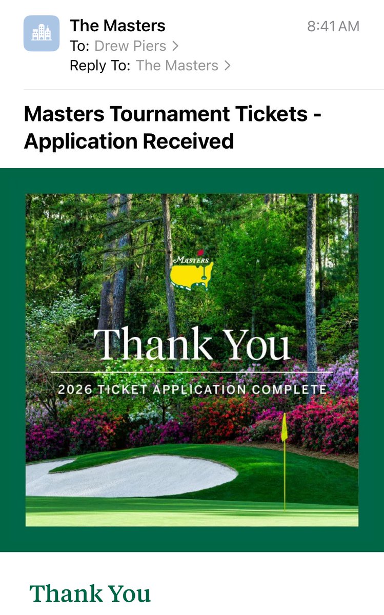 DrewPiers's tweet photo. @DJGroup Tis the season. Good luck! ⛳️ https://t.co/MM1eU9KAHr