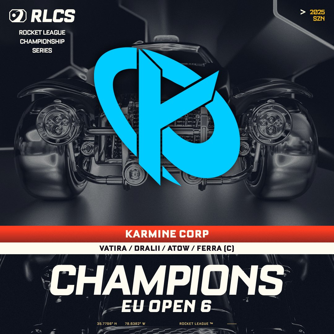 Rocket League Esports (@rlesports) on Twitter photo BACK ON TOP LIKE THEY NEVER LEFT. <a href="/KarmineCorp/">Karmine Corp</a> are EU Open 6 CHAMPIONS! ๐
๐
<a href="/Vatira5/">Vatira</a>
๐
<a href="/dralii897/">dralii</a>
๐
<a href="/AtowRL/">KC Atow. ๐ง๐ช</a>
๐
<a href="/Ferra_RL/">Ferra</a> (c) BACK ON TOP LIKE THEY NEVER LEFT. <a href="/KarmineCorp/">Karmine Corp</a> are EU Open 6 CHAMPIONS! ๐
๐
<a href="/Vatira5/">Vatira</a>
๐
<a href="/dralii897/">dralii</a>
๐
<a href="/AtowRL/">KC Atow. ๐ง๐ช</a>
๐
<a href="/Ferra_RL/">Ferra</a> (c)