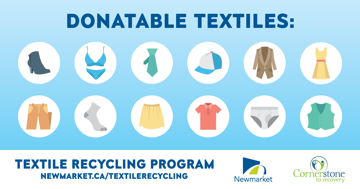 👕🧦 Have you been decluttering around your home? Take advantage of our Textile Recycling Program to help waste diversion! 

Find out where the bins are and what can go in them at newmarket.ca/textilerecycli…