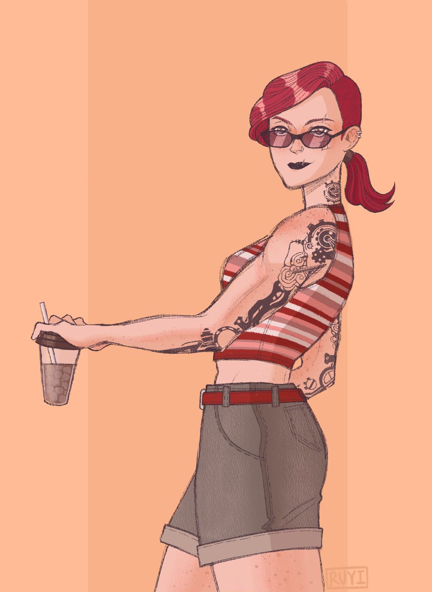 im_ruyi's tweet image. Quick summer sketch ☀️🏖️
#vi #arcane