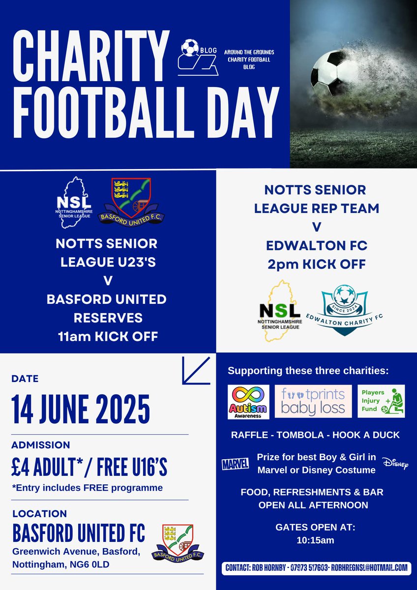 PLS RT: 13 days to go to NSL Charity Matches with a PROGRAMME..Pre buy your raffle tickets if you cant make online to support the charity Autism Awareness, pls click to read more …thgrounds2022charityblog.blogspot.com/2025