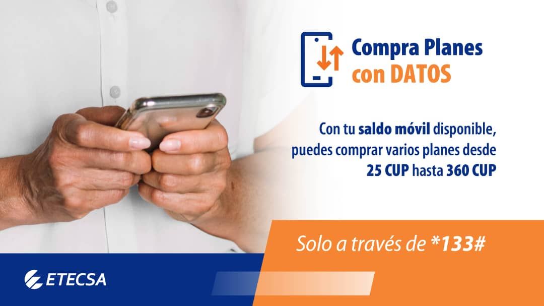 📌 Aclaramos dudas que hemos recibido:
📲 Si tienes saldo móvil disponible, puedes comprar los planes con datos que aparecen : *133# 👉 opción 1: Datos.
✅ No hay límite en la compra. Puedes adquirir varios planes mientras tengas saldo  principal suficiente.
#EtecsaConCuba