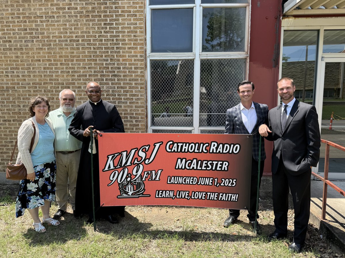 minihan8's tweet photo. Today after Holy Mass, we flipped the switch and launched a Catholic radio station in McAlester, OK. This has been many years in the making. One of the big advantages of having Catholic radio in McAlester is that it will reach those who are incarcerated. https://t.co/wE89YldSzH