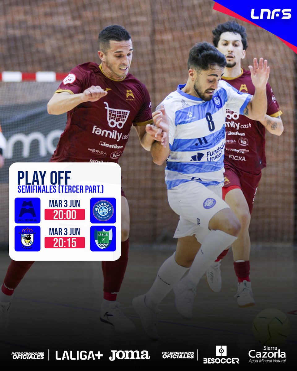ligaprimefutsal's tweet photo. ๐ ยก๐๐๐ ๐๐๐!
๐โฝ Los finalistas del #PlayOffLNFS por ascender se deciden este martes en el tercer y definitivo partido de la serie
#LNFS #LigaFutsalProfesional https://t.co/Fhwy4cWhTJ