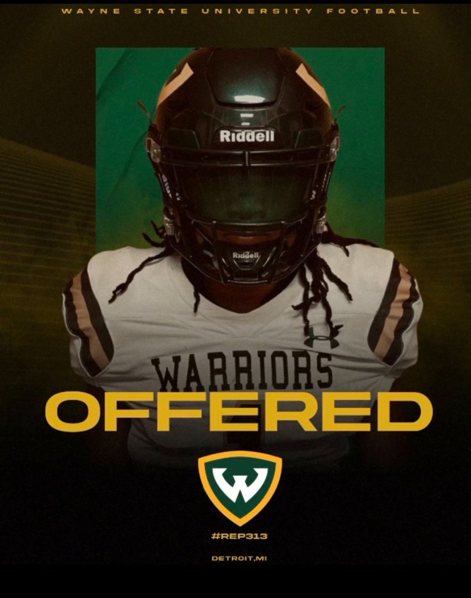 Dustin Coldrey (@dustin_coldrey) on Twitter photo Blessed to have received my first offer to <a href="/WSUWarriorFB/">Wayne State Football</a> !!!
<a href="/Coach_Ander5on/">Coach Anderson</a>
<a href="/GridironCamp/">Victor Tedondo - Gridiron Academy</a>
<a href="/smsbacademy/">SoundMind SoundBody®</a> Blessed to have received my first offer to <a href="/WSUWarriorFB/">Wayne State Football</a> !!!
<a href="/Coach_Ander5on/">Coach Anderson</a>
<a href="/GridironCamp/">Victor Tedondo - Gridiron Academy</a>
<a href="/smsbacademy/">SoundMind SoundBody®</a>