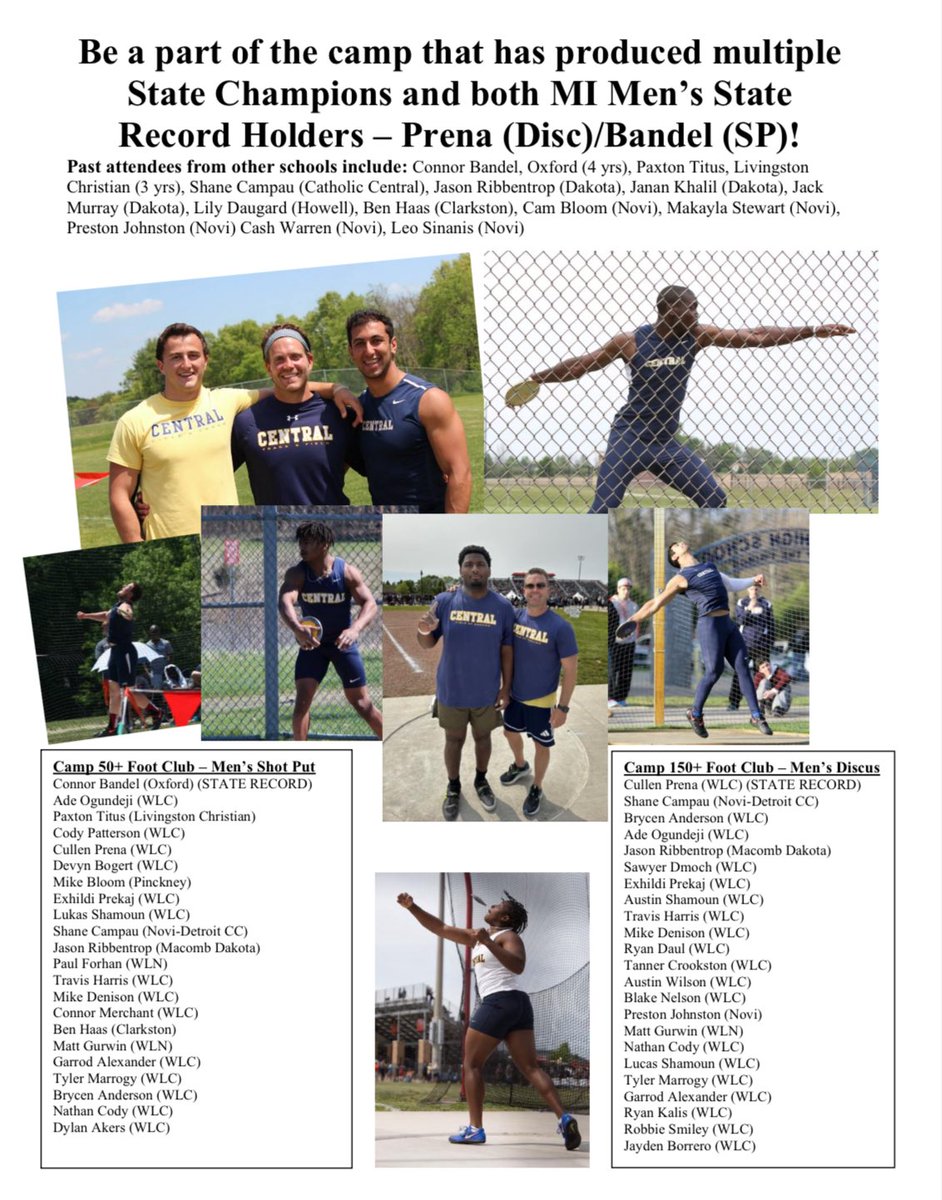 Coaching Friends - I have a couple spots left open for this summer’s VIKING THROWS camp + sessions. Let your athletes/parents know.