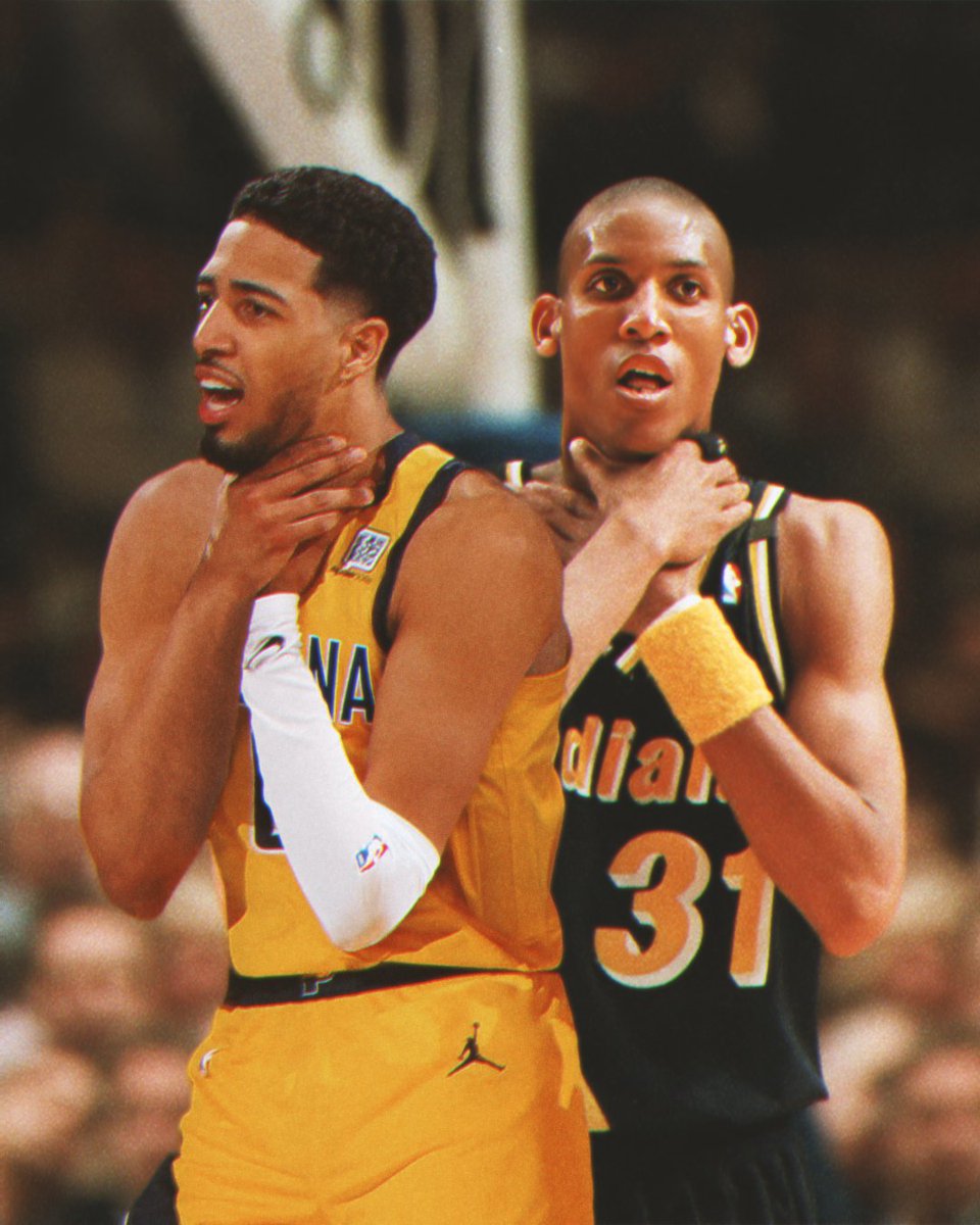 Reggie Miller 🤝 Tyrese Haliburton 

¿Cuántos años tenías en las #NBAFinals 2000, la primera y única final de los Pacers?