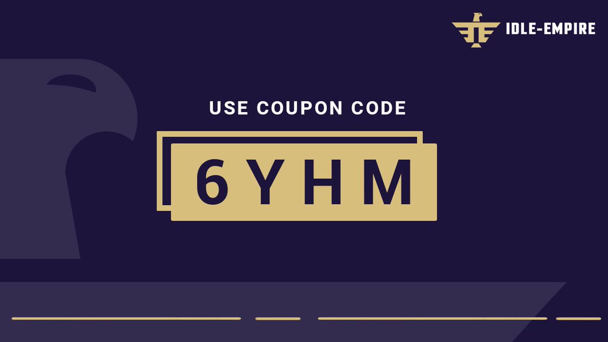 New coupon code available! 🆓

Use the code "6YHM" to earn 160 points - only valid for 23 hours! ⏳

Redeem your coupon here: idle-empire.com/panel/account/…