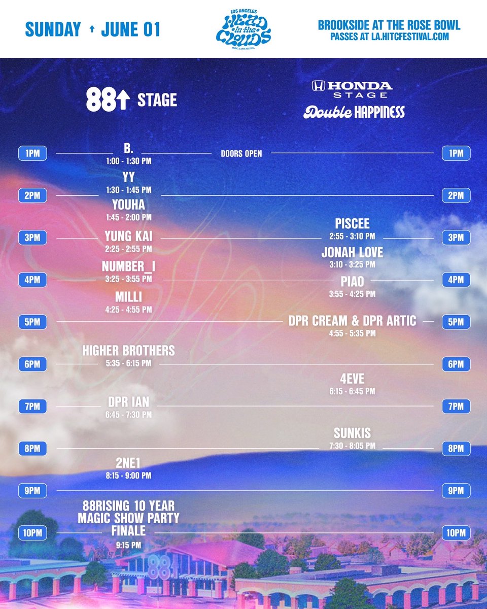 Welcome to Day Two of Head In the Clouds LA 2025 ☁️

Doors open. SEE YOU SOON!
#HITCLA #headintheclouds #hitcfestival