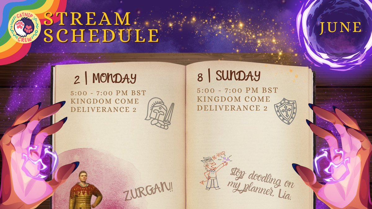 Next week’s schedule!