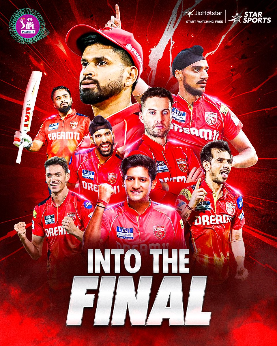 Star Sports (@starsportsindia) on Twitter photo After 11 years... HISTORY has been created! ๐
<a href="/PunjabKingsIPL/">Punjab Kings</a> are into the Final after a DO๐ ๐NATING show in the #Qualifier2 โค
#IPLFinals ๐ #RCBvPBKS | TUE, 3rd June, 5 PM on Star Sports Network & JioHotstar After 11 years... HISTORY has been created! ๐
<a href="/PunjabKingsIPL/">Punjab Kings</a> are into the Final after a DO๐ ๐NATING show in the #Qualifier2 โค
#IPLFinals ๐ #RCBvPBKS | TUE, 3rd June, 5 PM on Star Sports Network & JioHotstar
