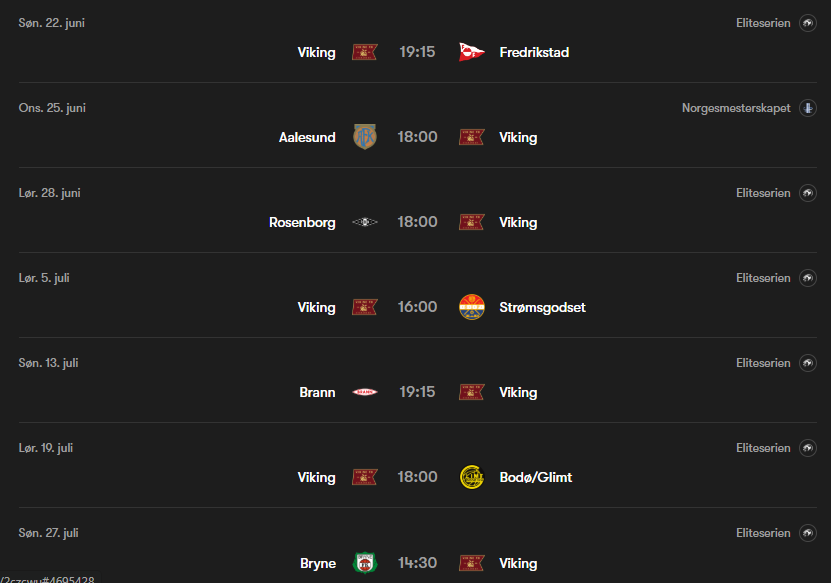 Det blir ikke veldig lett i de neste 6 kampene som kommer heller..

De 6 neste seriekampene møter vi:
4.plassen (h)
3.plassen (b)
14.plassen (h)
2.plassen (b)
5.plassen  (h)
Bryne (borte)