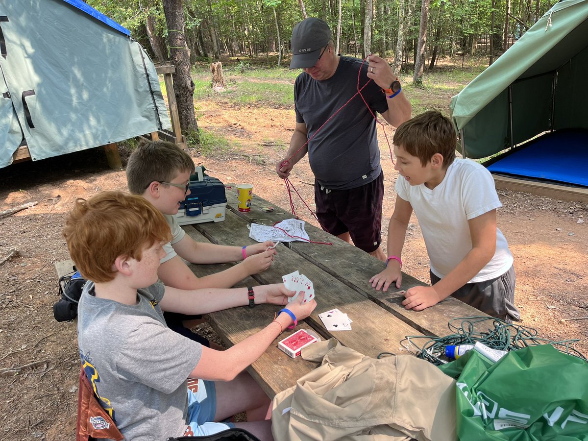 Some of the Scouts are already working on their poker merit badge.