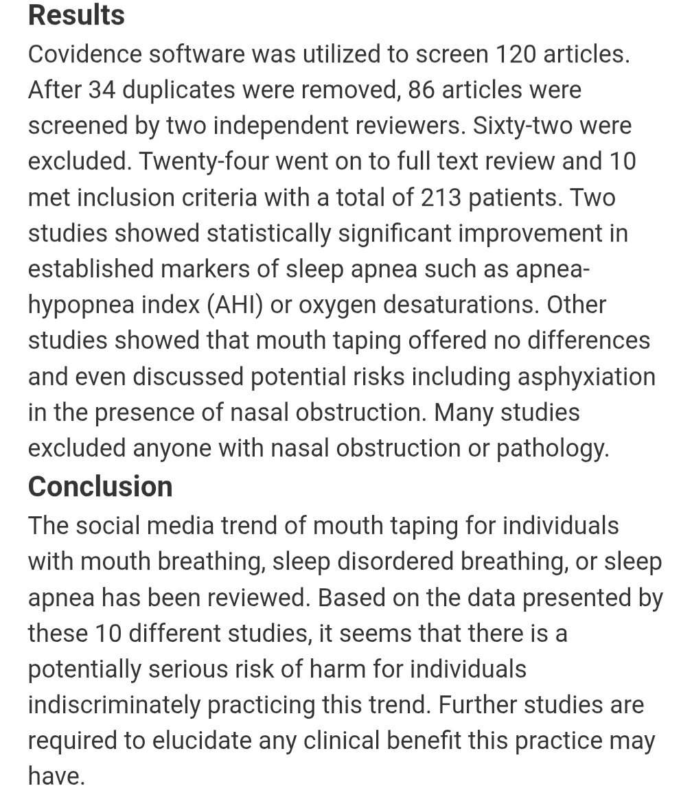 I remember seeing some unhinged people posting on social media about how mouth taping changed their life, and of course it's BS.