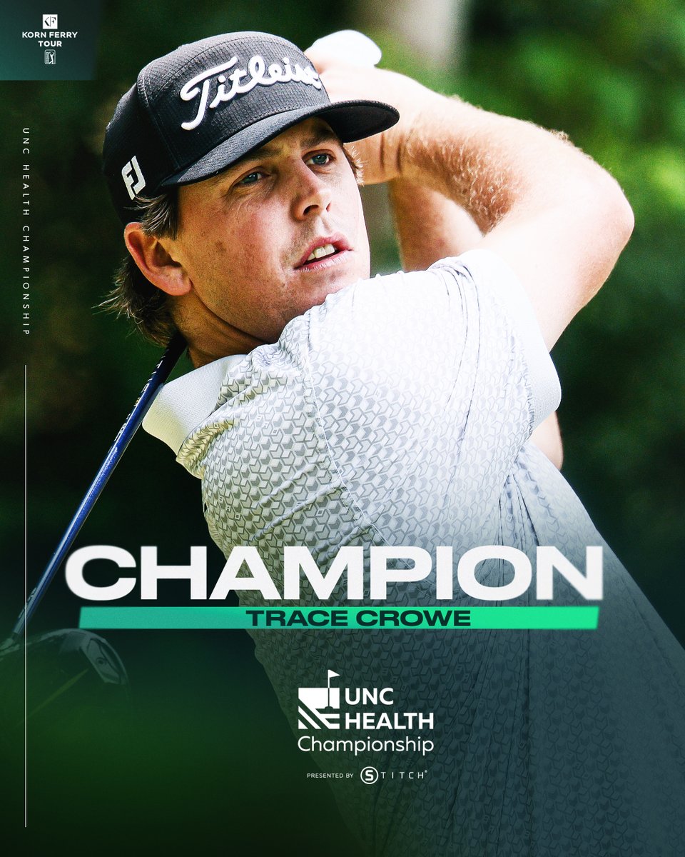 Korn Ferry Tour (@kornferrytour) on Twitter photo A winner in his adopted hometown!
New Raleigh resident Trace Crowe captures the <a href="/UNCHealthChamp/">UNC HEALTH Championship</a> and moves to No. 5 on the #KornFerryTour Points List. A winner in his adopted hometown!
New Raleigh resident Trace Crowe captures the <a href="/UNCHealthChamp/">UNC HEALTH Championship</a> and moves to No. 5 on the #KornFerryTour Points List.