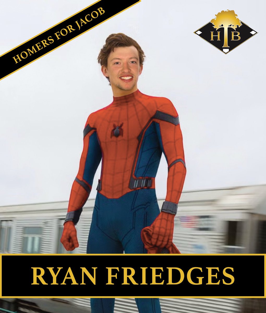 Home Town Bats (@tednytes) on Twitter photo Have you ever seen Spider-Man hit moon shots? I believe there is a little spider man in all of those Friedges. <a href="/FriedgesRyan/">Ryan Friedges</a> is going to hit so many #homersforjacob itβs going to be awesome!! Get it on your calendar if itβs not and we will see you in Union hill June 28th at 6:00. Have you ever seen Spider-Man hit moon shots? I believe there is a little spider man in all of those Friedges. <a href="/FriedgesRyan/">Ryan Friedges</a> is going to hit so many #homersforjacob itβs going to be awesome!! Get it on your calendar if itβs not and we will see you in Union hill June 28th at 6:00.