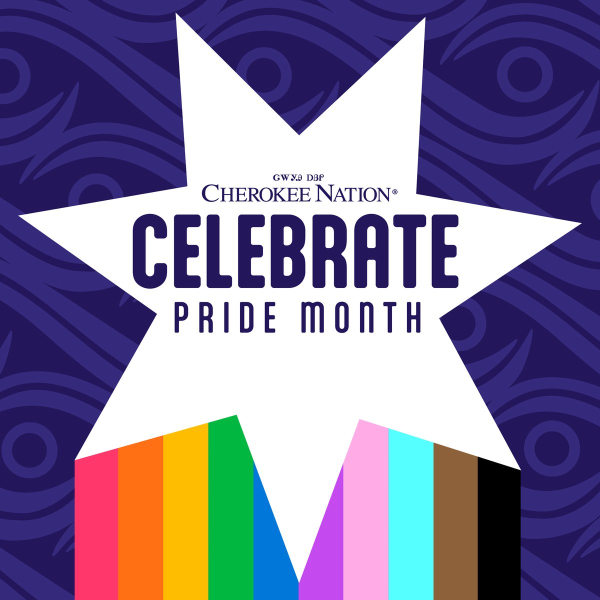 Happy #PrideMonth from the Cherokee Nation! 🌈

This month — and all year long — we celebrate and stand with our 2SLGBTQ+ citizens. ❤️🧡💛💚💙💜🩷🩵🤎🖤

We hope everyone will join us at our 2SLGBTQ+ Pride Month Celebration at 1 p.m. Monday: loom.ly/bJRlZt0