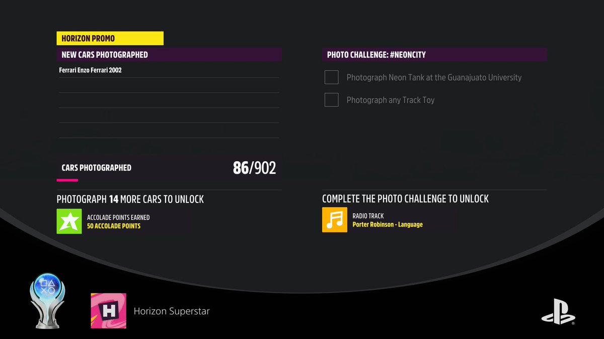 Platinum 232 ##ForzaHorizon5 + 100%

After a month of playing, my journey is done. Definitely one of the best racing games I've played. So much variety and so much to do. Will look forward to playing Forza Horizon 6 if it gets announced.

#PlayStationTrophy #PlatinumTrophy