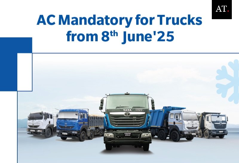 theArchersToday's tweet photo. 🚨 Big Update from 🇮🇳 Government of India.
📅 Effective: 8th June 2025
🛻💨 All newly manufactured trucks from this date — regardless of size — must have AC (Air Conditioner) in the driver’s cabin ❄️🧊

✅ Mandatory for all truck manufacturers
🏗️ Better comfort for drivers
📢 Stay compliant, stay cool!

#TruckNews #IndiaTransport #LogisticsUpdate #GovtOrder