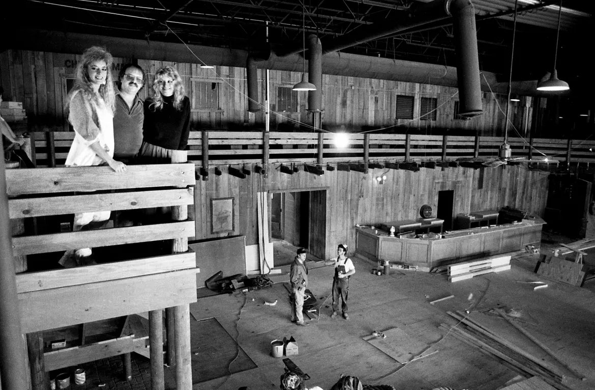 Nashville Experience (@nashexperience) on Twitter photo Workers are converting the old Cajun's Wharf into the new Nashville Center Stage while public relations coordinator Lisa Grimes, top left, owner Paul Eichel and staff supervisor Kelley Clark overlook the renovations Dec. 29, 1988.
-
Ricky Rogers / The <a href="/Tennessean/">Tennessean</a> Workers are converting the old Cajun's Wharf into the new Nashville Center Stage while public relations coordinator Lisa Grimes, top left, owner Paul Eichel and staff supervisor Kelley Clark overlook the renovations Dec. 29, 1988.
-
Ricky Rogers / The <a href="/Tennessean/">Tennessean</a>