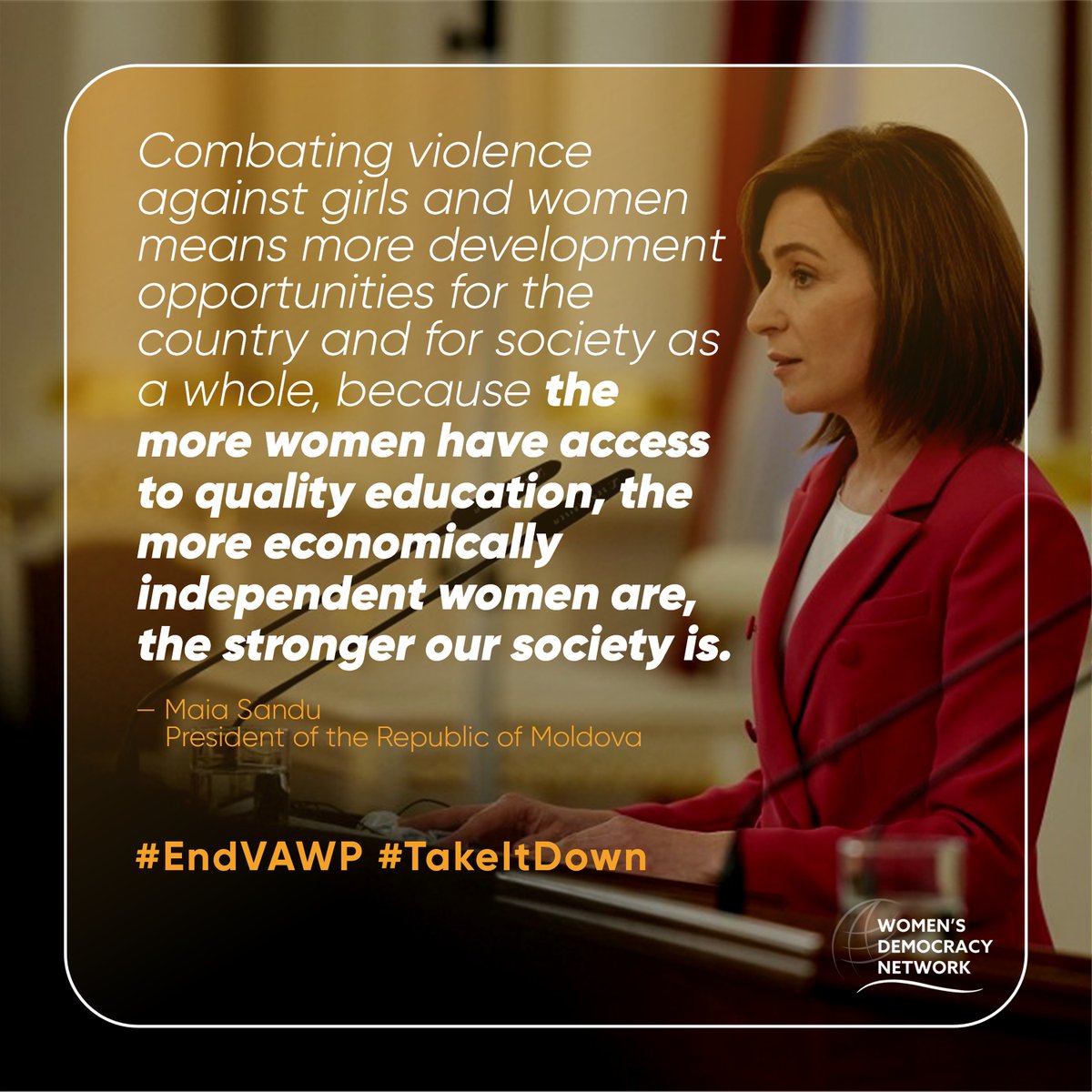 Studies show that women who experience less/no violence are 1.5x more likely to achieve financial independence. To #EndVAWP not only safeguards rights but also empowers women economically, creating stronger, more prosperous communities 💪 #TakeItDown ➡️ bit.ly/10DaysOfActivi…
