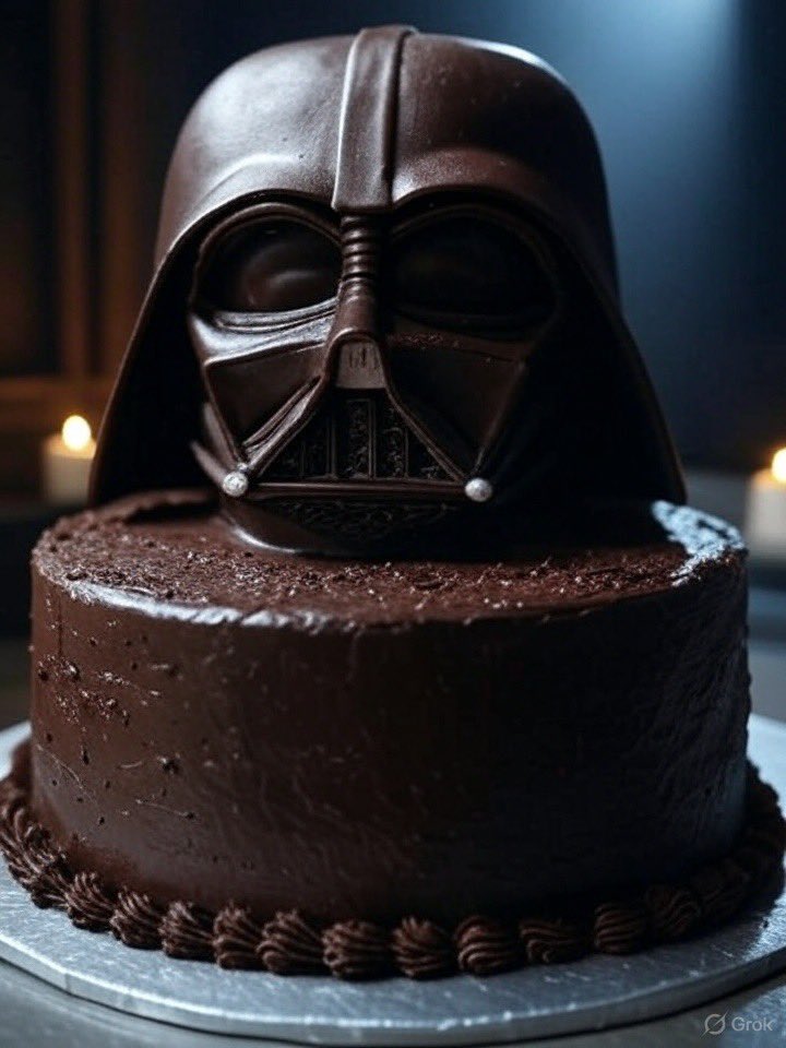 I am Darth Vader, and this cake is as dark as my will! Black fondant, chocolate core – your choice of flavor. Perfect for your pitiful celebrations. Order now, or defy the Dark Side at your peril! #starwars #maytheforcebewithyou <a href="/andorofficial/">Andor | A Star Wars Original Series</a> <a href="/starwars/">Star Wars</a>