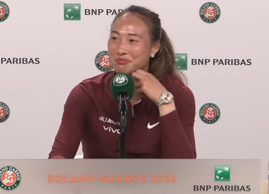 As the only player to beat Iga Swiatek at the Roland Garros venue in 4 years, Qinwen Zheng was asked what it took to beat her on Philippe-Chatrier, ‘Before entering the match, I said to myself, This time I’m gonna get it’

“Iga Swiatek was just on court. She was down and came