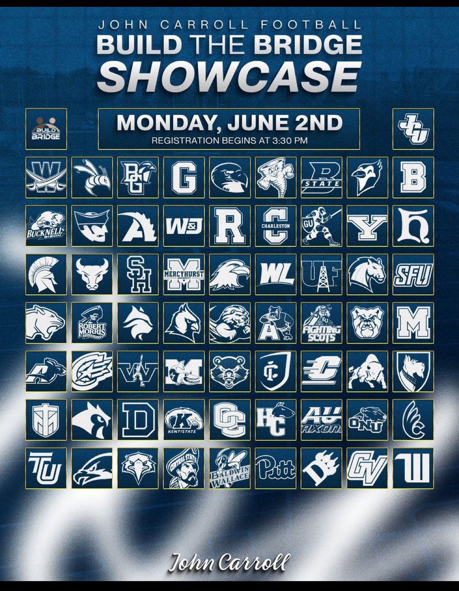 Ethan Campoli (@ethan_campoli) on Twitter photo I will be at the <a href="/JCUFootball/">John Carroll Football</a> Build The Bridge Showcase tomorrow in Cleveland. Thank you to <a href="/FBCoachTJ/">Travis James πΊπΈ</a> <a href="/rex_rover/">Rex Rover</a> <a href="/joey_torok/">Joey Torok</a> <a href="/Jeff_Behrman/">Jeff Behrman</a> for the invite!! Looking forward to seeing campus and having a chance to compete!! <a href="/BigMacsFootball/">CANON-MCMILLAN FOOTBALL</a> <a href="/BDeLallo/">Brian DeLallo</a> <a href="/CMFAA10/">Canon-McMillan Football Alumni Association</a> <a href="/The_Sports_Muse/">Coach Brumley</a> I will be at the <a href="/JCUFootball/">John Carroll Football</a> Build The Bridge Showcase tomorrow in Cleveland. Thank you to <a href="/FBCoachTJ/">Travis James πΊπΈ</a> <a href="/rex_rover/">Rex Rover</a> <a href="/joey_torok/">Joey Torok</a> <a href="/Jeff_Behrman/">Jeff Behrman</a> for the invite!! Looking forward to seeing campus and having a chance to compete!! <a href="/BigMacsFootball/">CANON-MCMILLAN FOOTBALL</a> <a href="/BDeLallo/">Brian DeLallo</a> <a href="/CMFAA10/">Canon-McMillan Football Alumni Association</a> <a href="/The_Sports_Muse/">Coach Brumley</a>