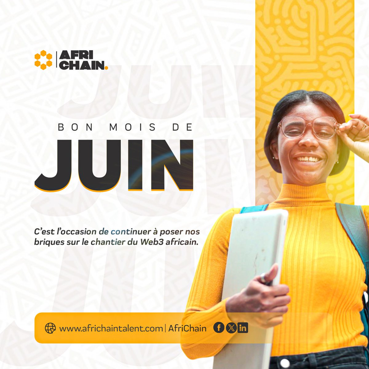 Africhain's tweet photo. Bon début du mois de juin 🌱
Que le mois soit un mois de croissance, de clarté et de nouvelles opportunités.
Ensemble, continuons de construire avec passion et vision.
#Africhain #HelloJuin #Web3Family #AfricaBuildsWeb3
#Africhain #NouveauMois #BonMoisDeJuin #BlockchainAfrica https://t.co/z98Ugd6Y9P