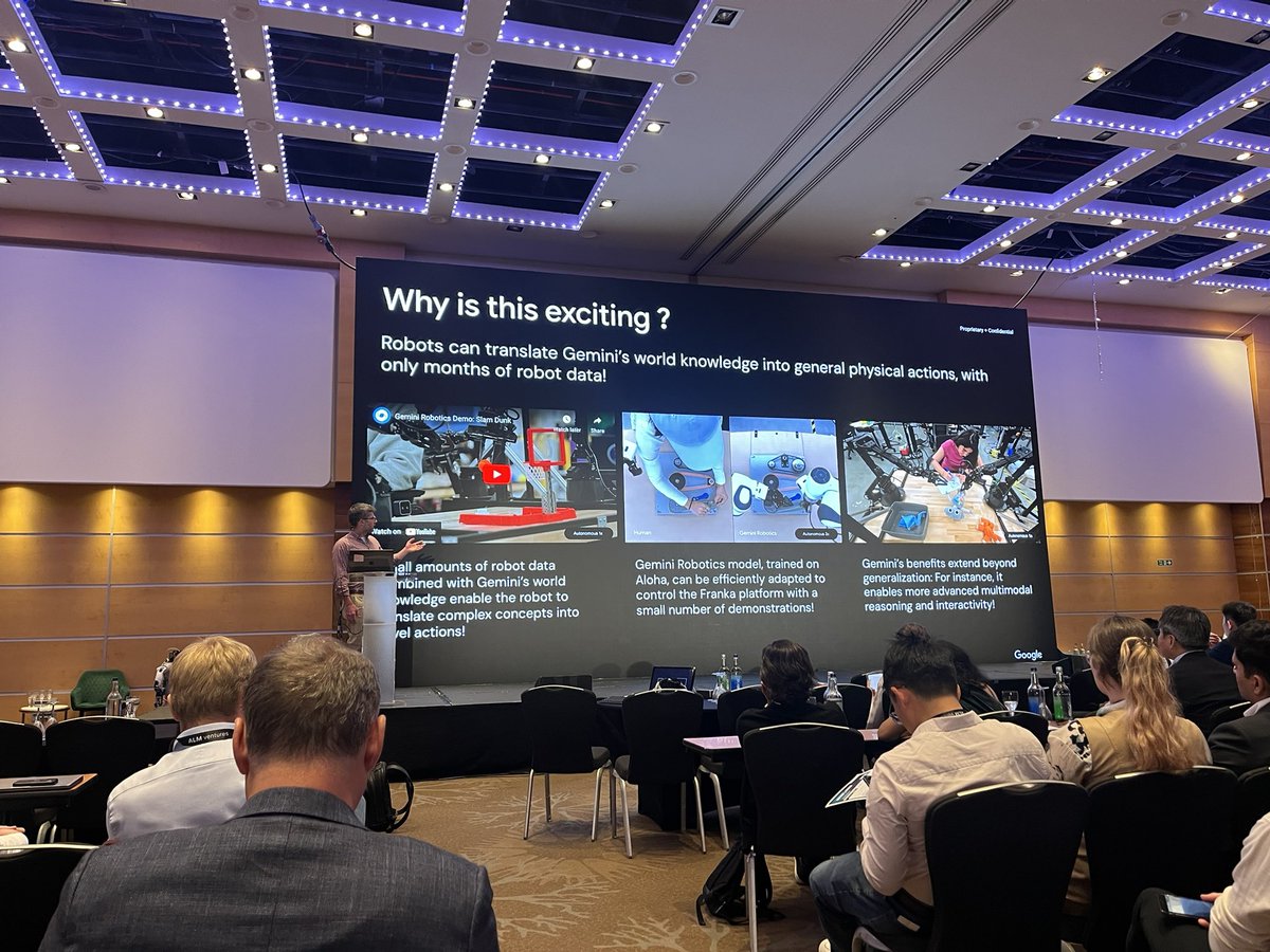 Chang Liu (@enjoychang) on Twitter photo Inspiring introduction of <a href="/GoogleDeepMind/">Google DeepMind</a> Gemini Robotics foundation models, by @Nicolas_Heess during <a href="/HumanoidsSummit/">Humanoids Summit</a>. It is clear to me that we are witnessing the fundamental breakthrough in #physicalAI. The ChatGPT moment for robot feels not far.
<a href="/extend_robotics/">Extend Robotics</a> is in an Inspiring introduction of <a href="/GoogleDeepMind/">Google DeepMind</a> Gemini Robotics foundation models, by @Nicolas_Heess during <a href="/HumanoidsSummit/">Humanoids Summit</a>. It is clear to me that we are witnessing the fundamental breakthrough in #physicalAI. The ChatGPT moment for robot feels not far.
<a href="/extend_robotics/">Extend Robotics</a> is in an