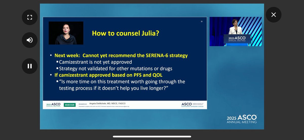 Yara Abdou (@yabdoumd) on Twitter photo 🚨Key question: “Is more time on treatment worth going through the testing process if it doesn’t help you live longer?”
What a spectacular plenary discussion by <a href="/AngieDemichele/">Angie DeMichele, MD, MSCE, FASCO</a> !!!
#ASCO25 #bcsm
<a href="/OncoAlert/">OncoAlert</a> <a href="/OncBrothers/">Oncology Brothers</a> 🚨Key question: “Is more time on treatment worth going through the testing process if it doesn’t help you live longer?”
What a spectacular plenary discussion by <a href="/AngieDemichele/">Angie DeMichele, MD, MSCE, FASCO</a> !!!
#ASCO25 #bcsm
<a href="/OncoAlert/">OncoAlert</a> <a href="/OncBrothers/">Oncology Brothers</a>