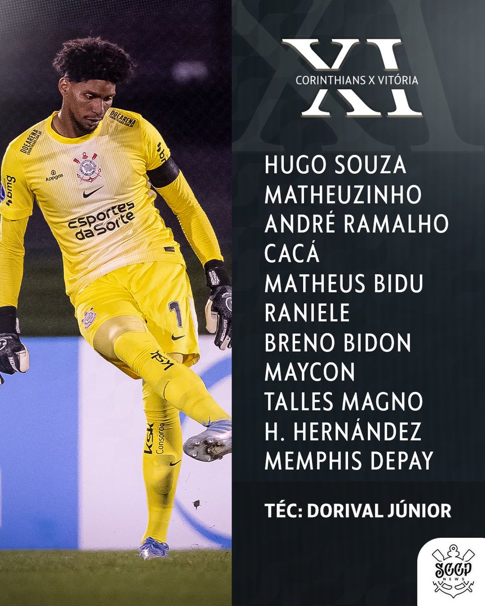 _sccpnews's tweet photo. ⚫️⚪️ | CORINTHIANS ESCALADO!

#PréJogoNews | #SCCPxVIT https://t.co/LQ7zgEp7VY