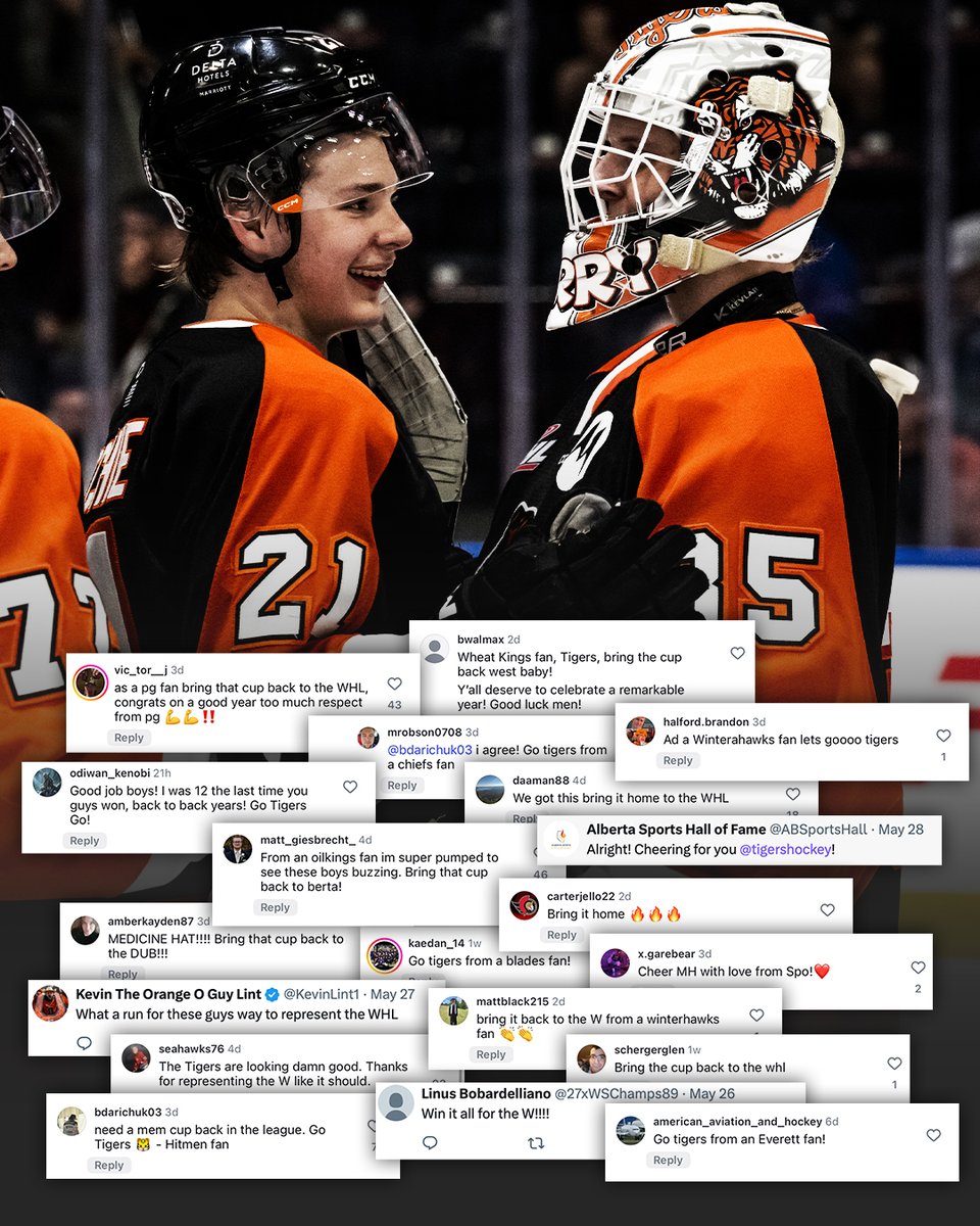 Bring it home.

The West is rooting for you, <a href="/tigershockey/">Medicine Hat Tigers</a>! #MemorialCup