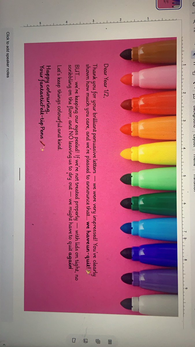 I can’t wait until the class see this tomorrow 🤩
They did it 💫 amazing persuasive letters convincing our sad and unappreciated pens to return! Instantly regretted the pen quiting decision when I realised how much sharpening we had to do 😂😂
Summer 2 we’re coming for you 🌈 ✏️